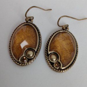 Golden Brown Oval Kiam Family Lia Sophia Hook Dangle Earrings